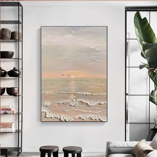 Textured Coastal Canvas Artwork