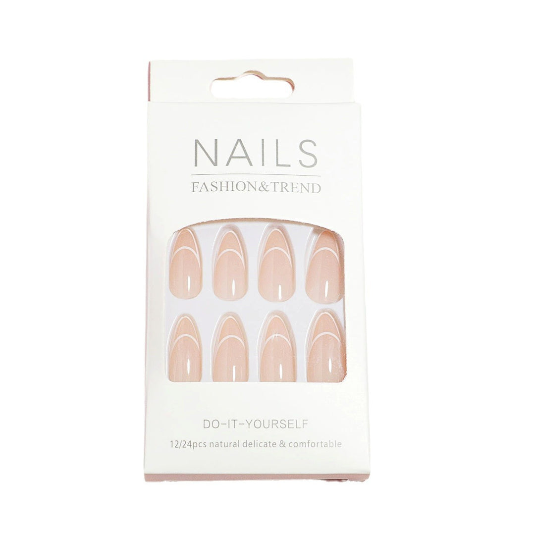 Almond-Shaped Press-On Nails with Elegantly Curved French Tips Bowlift
