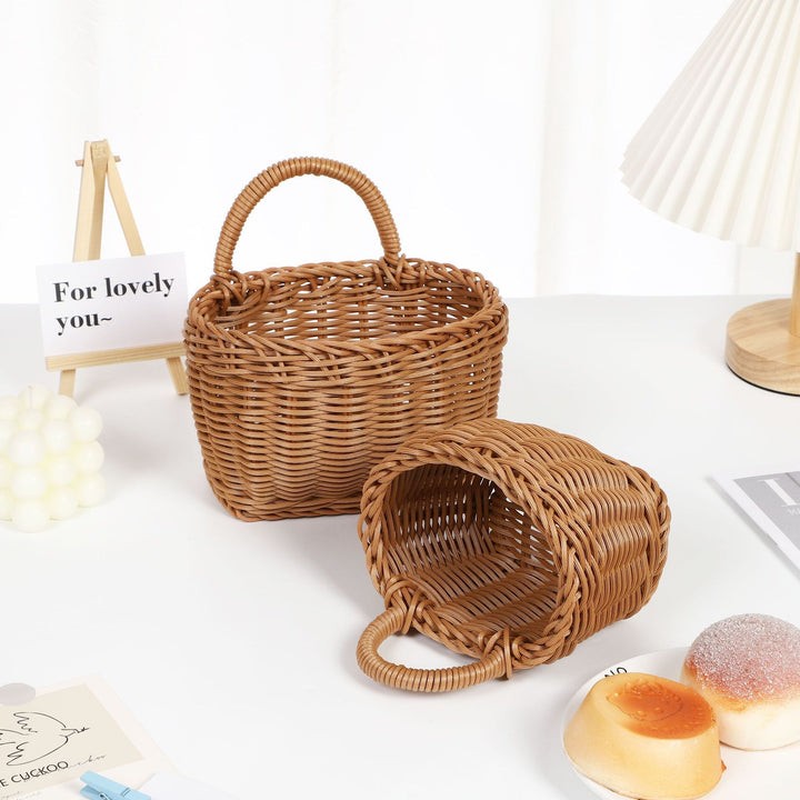 Handwoven Storage Basket with Sturdy Handle Bowlift