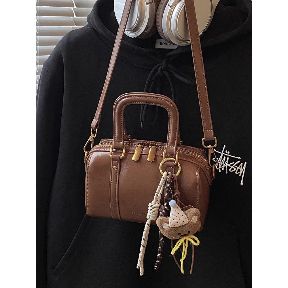 Soft Leather Handheld Satchel Bowlift