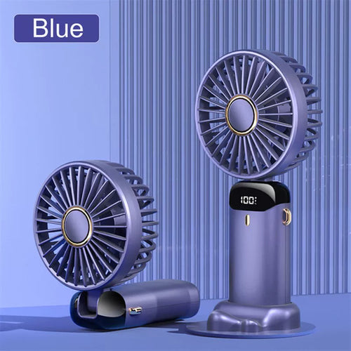 Unisex One Size Foldable Rechargeable Hand Fan with LED Battery Status Indicator and Removable Charging Station Bowlift