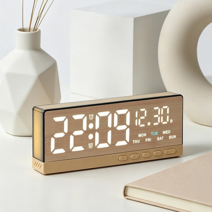 Digital Alarm Clock with Clear LED Display Bowlift