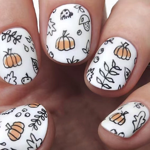 Seasonal Pumpkin-Themed Nail Art Bowlift