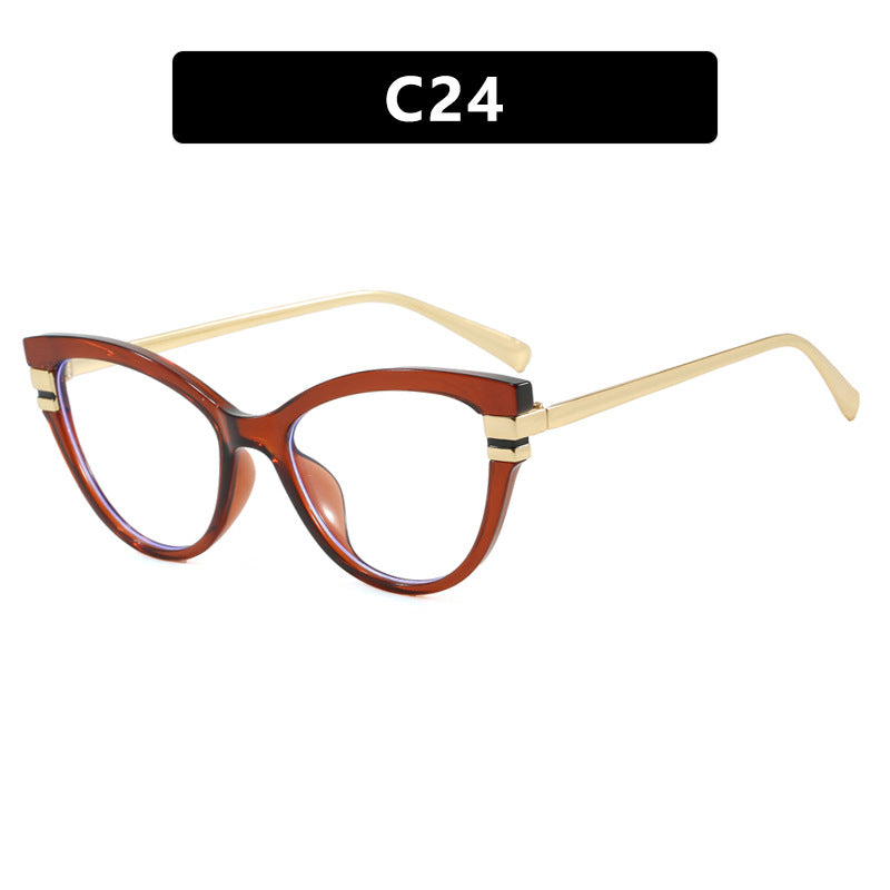 Ladies Cat-Eye Sunglasses with Elegant Metal Accents Bowlift