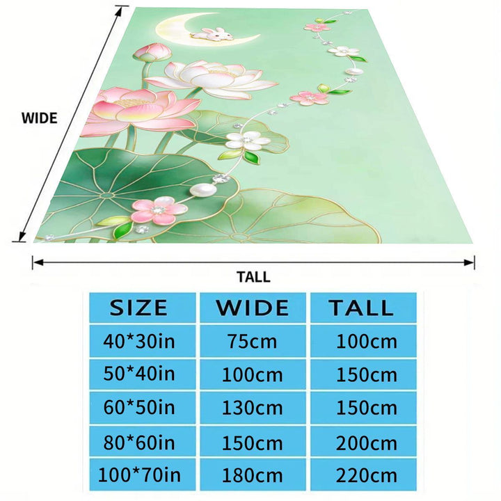 Elegant Floral Print Fleece Blanket