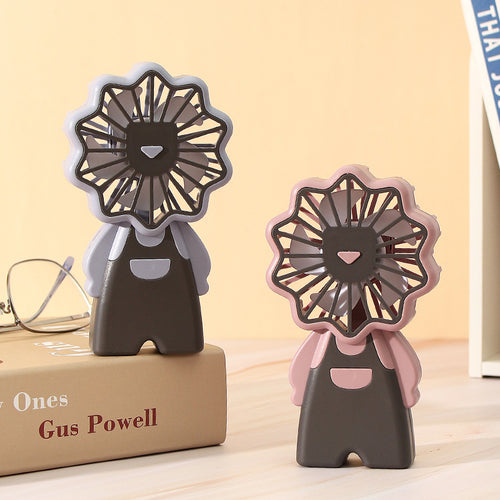 Women creative mini handheld fan with floral pattern Bowlift