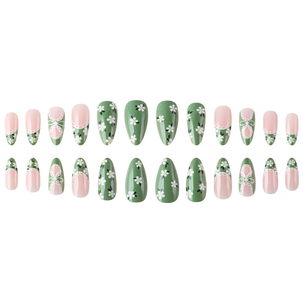 Floral Lace-Design Press-On Nails Bowlift