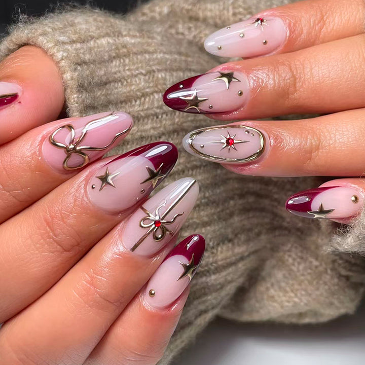 Luxury artificial fingernails with glamorous embellishments Bowlift