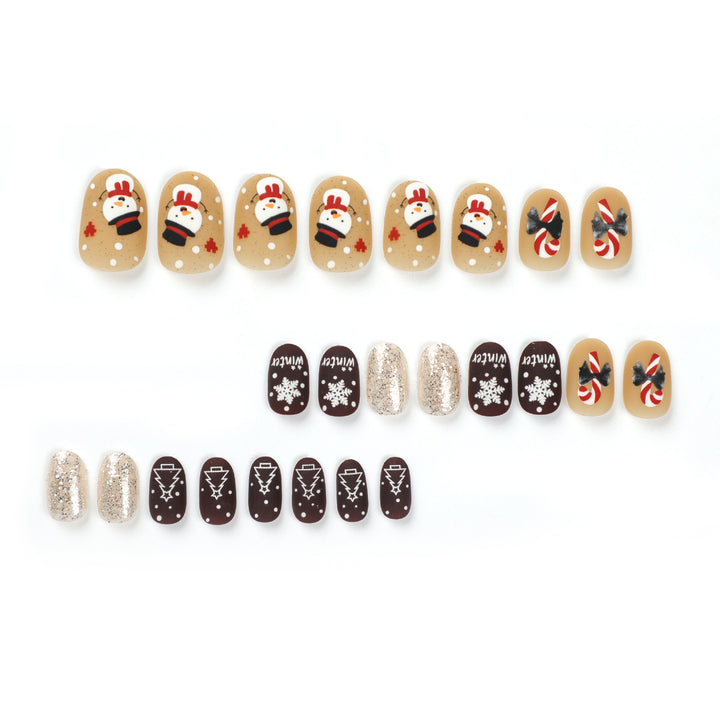 Sparkling winter nail extensions with festive designs Bowlift