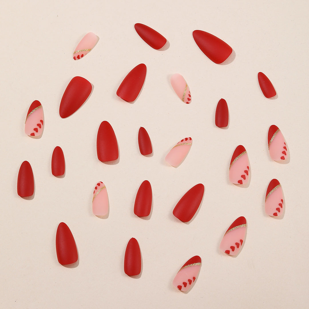 Heart-Accent Stiletto Nail Art Bowlift