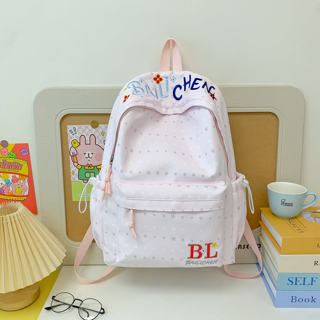 Star-Embellished Casual Backpack