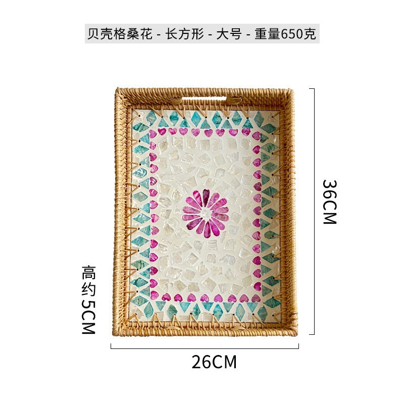 Women rectangular serving platter with handmade mosaic Bowlift