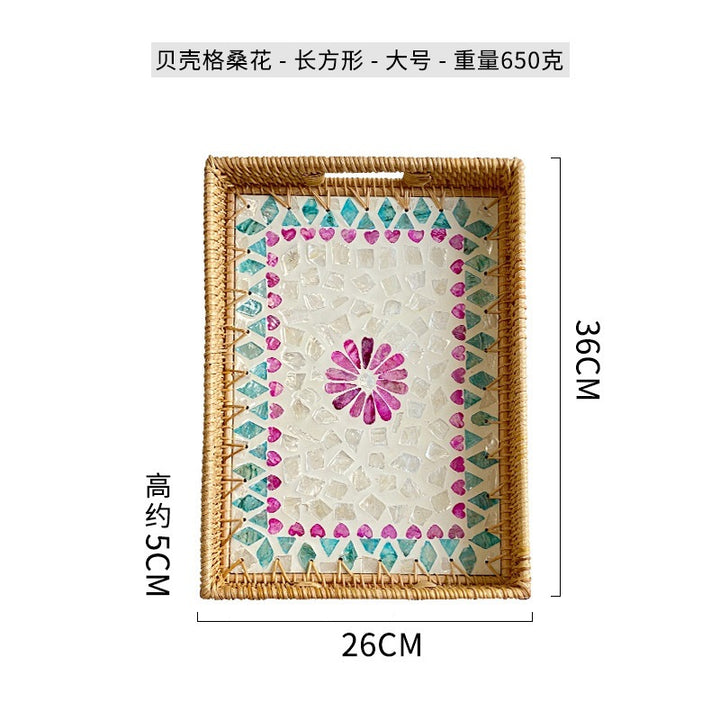 Women rectangular serving platter with handmade mosaic Bowlift