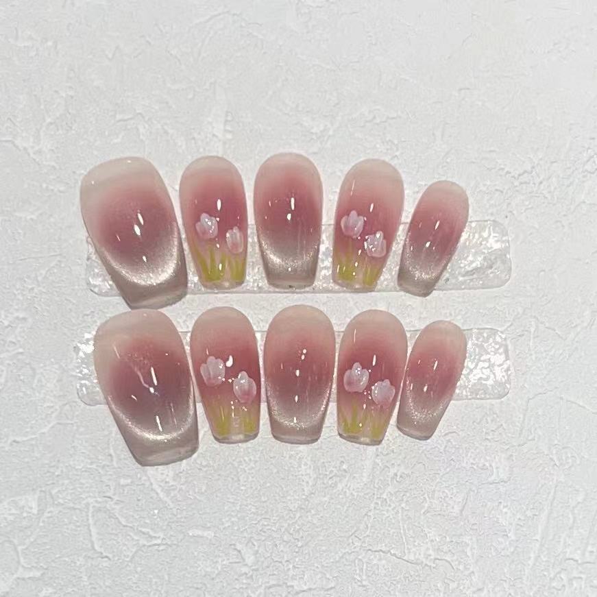 Floral Ombre Press-On Nails Bowlift