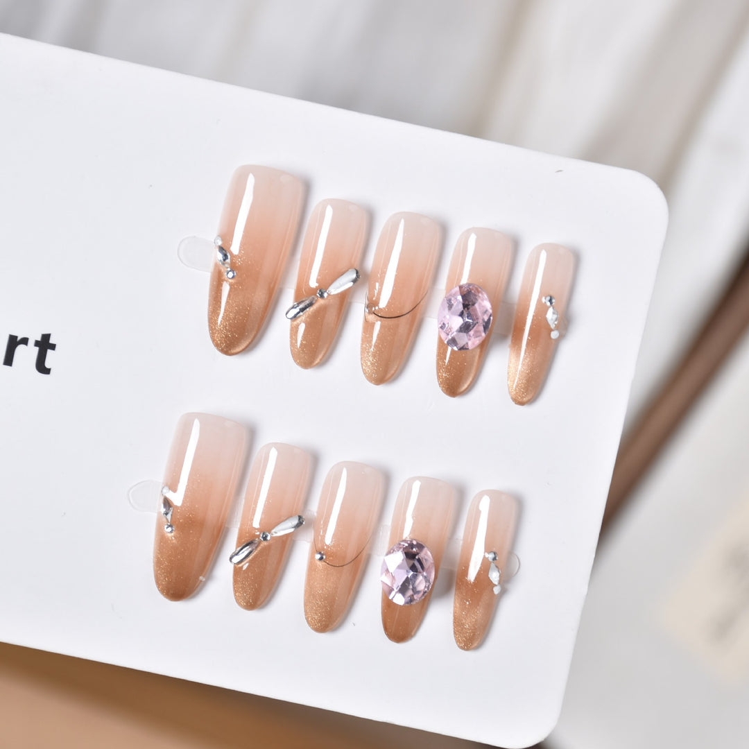 Glamorous Long Stiletto Press-On Nail Extensions Bowlift
