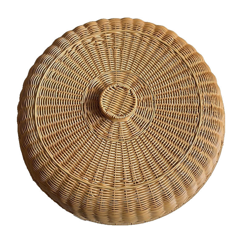 Handcrafted Round Woven Lidded Storage Basket Bowlift