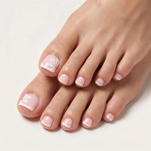 Elegant French Tip Pedicure Set Bowlift