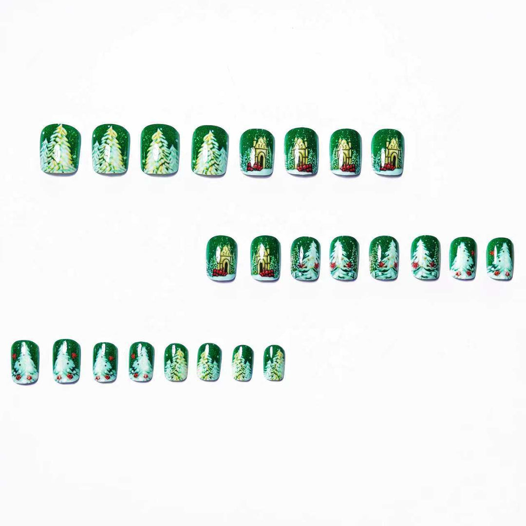 Artificial nails with Christmas design Bowlift
