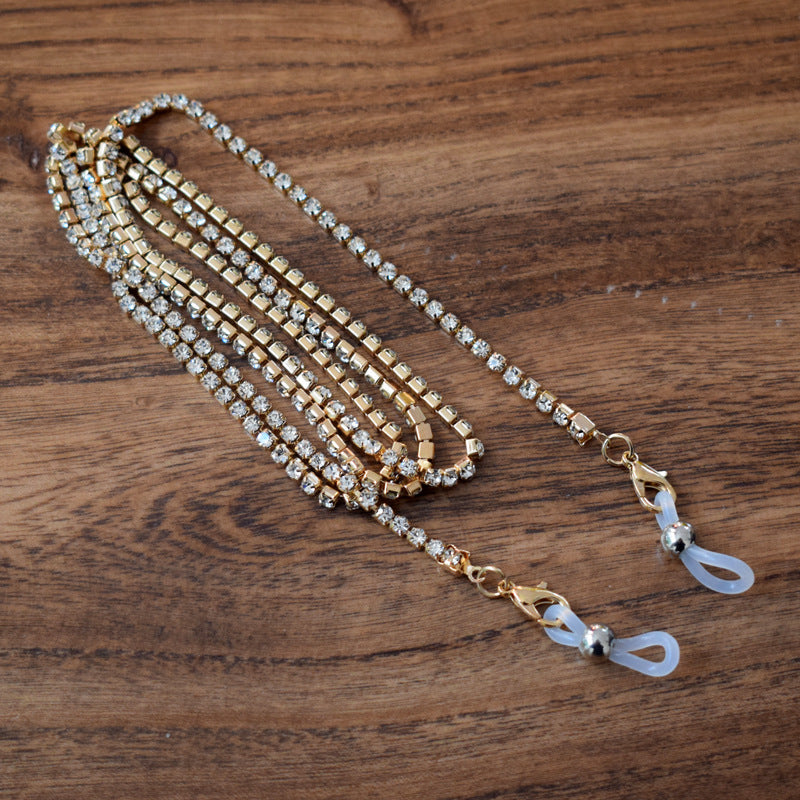 Glamorous Crystal-Accented Eyewear Chain Bowlift