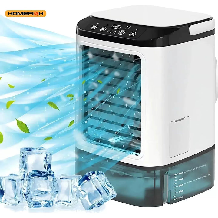 Unisex One Size compact personal vaporizer air cooler with removable water reservoir, digital touch panel, adjustable louvers and USB power Bowlift