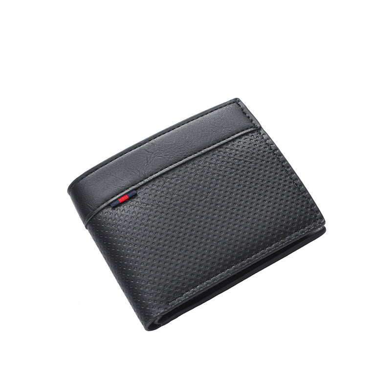 Textured Bi-Fold Leather Wallet Bowlift