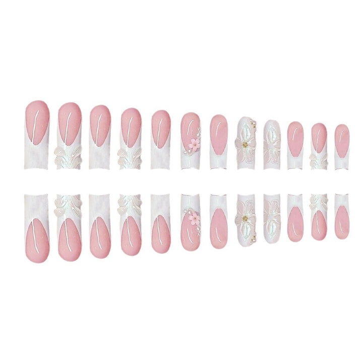 Decorative 3D Floral Press-On Nails Bowlift