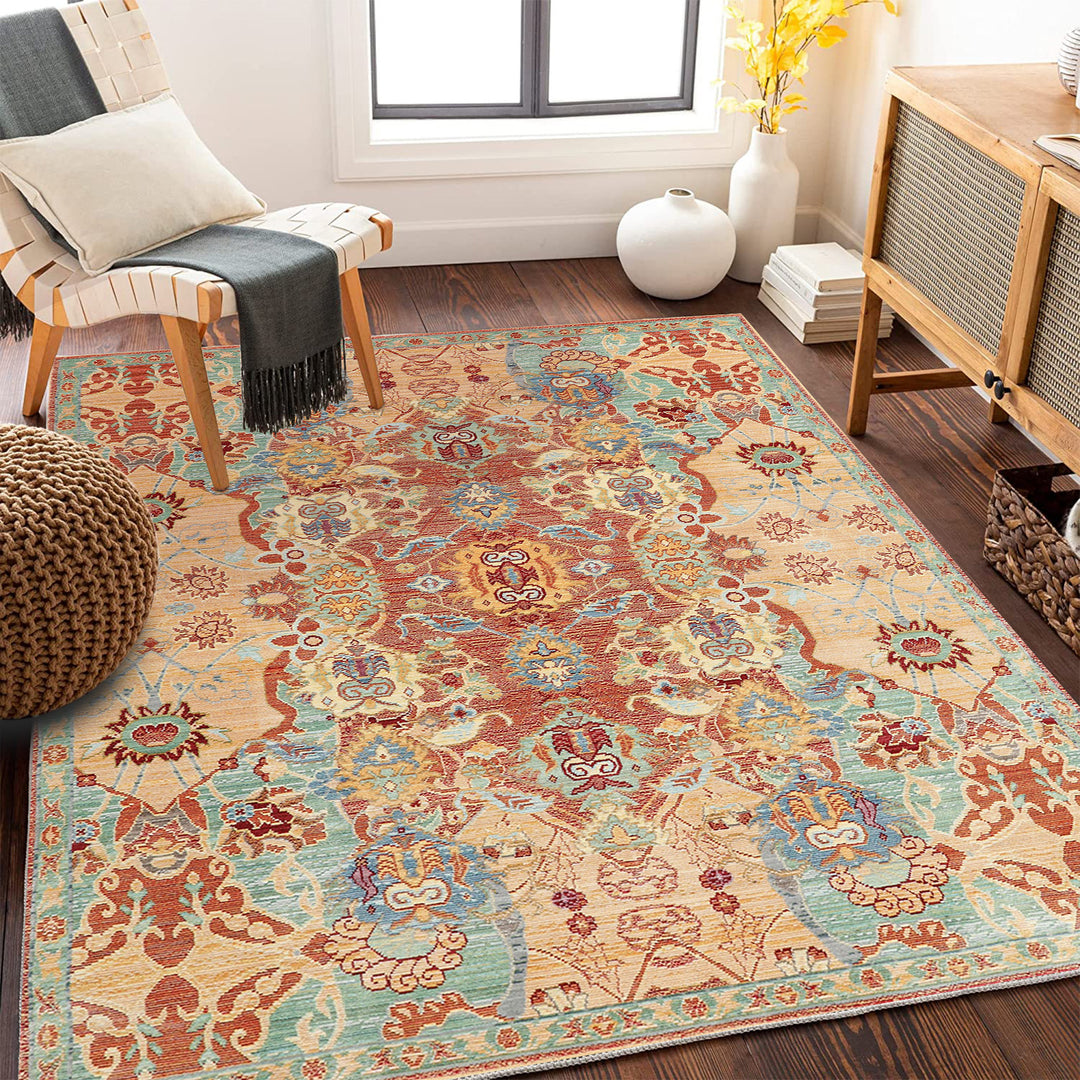 Vintage-inspired Floral Carpet