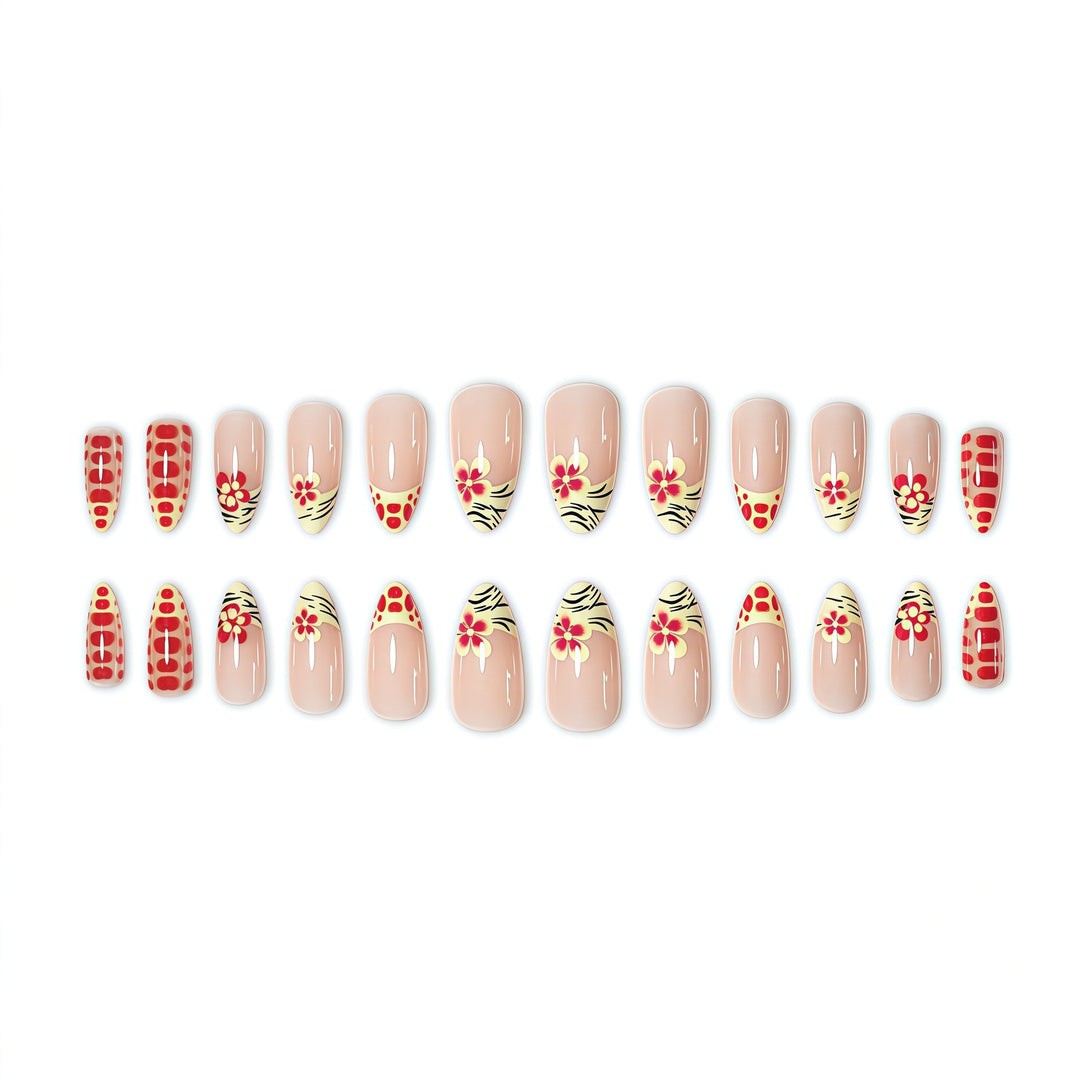 Artistic Floral Press-On Nail Set Bowlift 1787368887