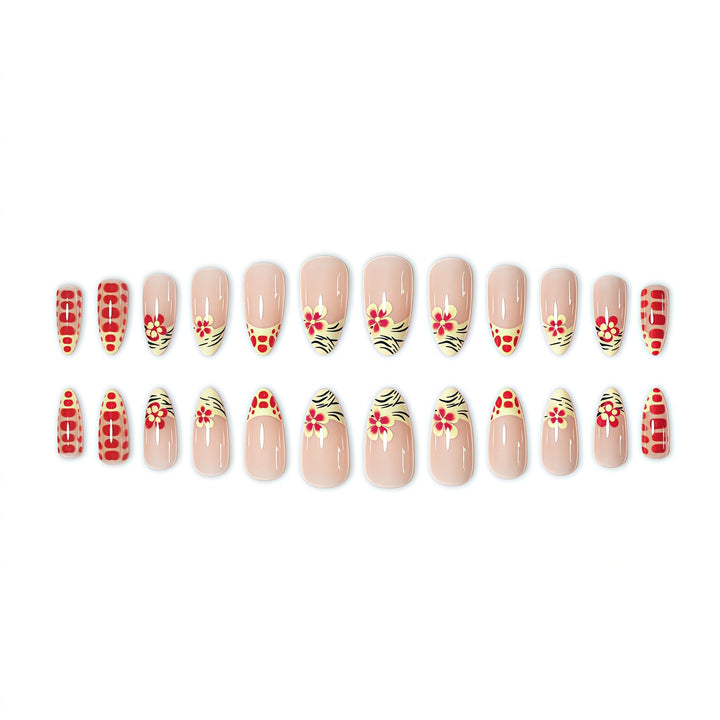 Artistic Floral Press-On Nail Set Bowlift 1787368887