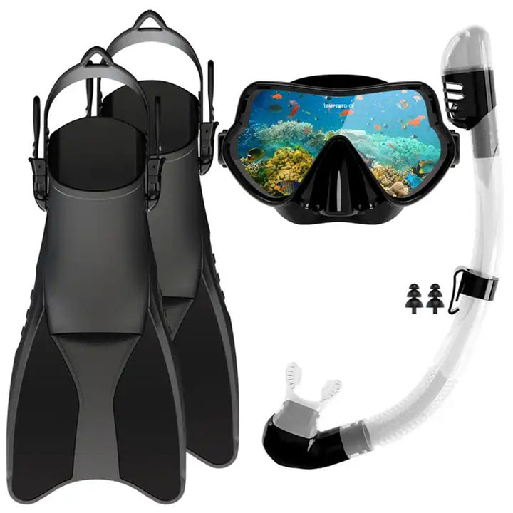 Snorkel set with high-quality fins and ergonomic diving mask Bowlift