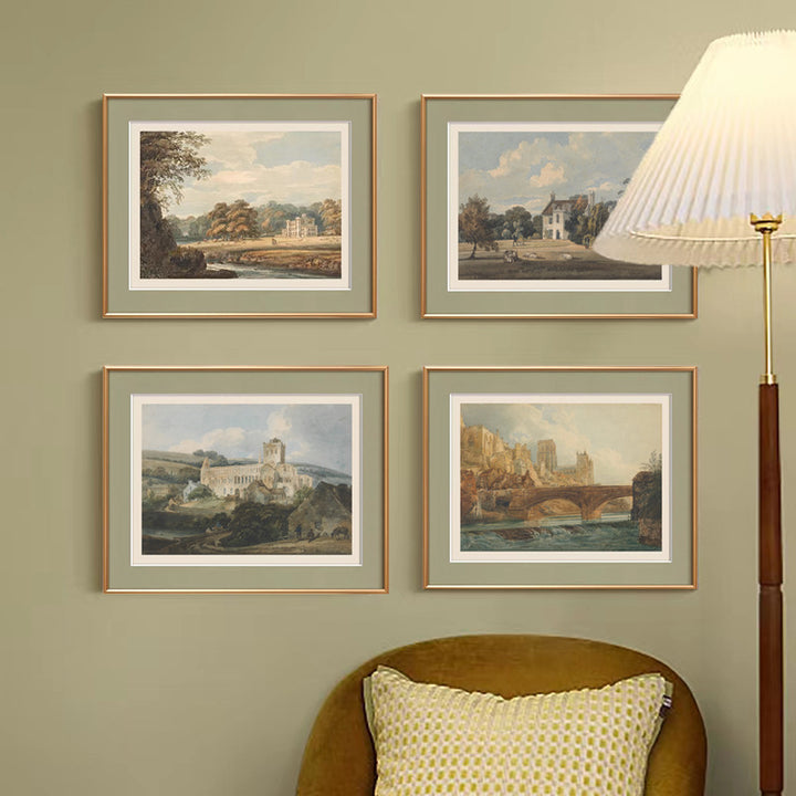Framed Historical Coastal Landscape Artwork