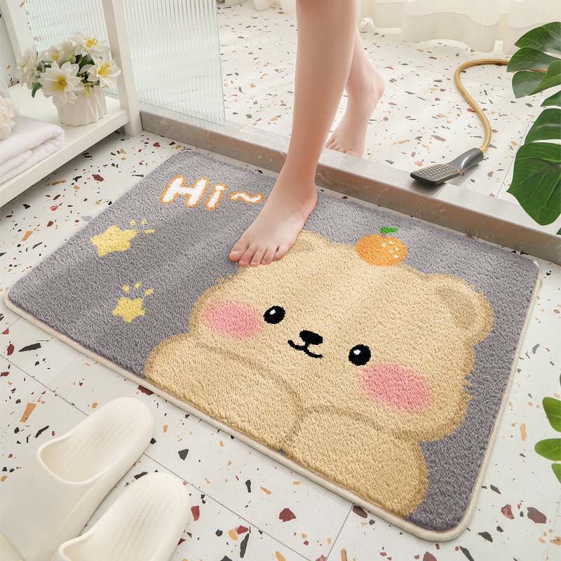Cute Bear Theme Bath Mat
