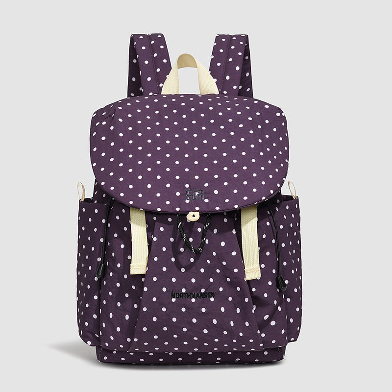 Polka Dot Patterned Drawstring Backpack