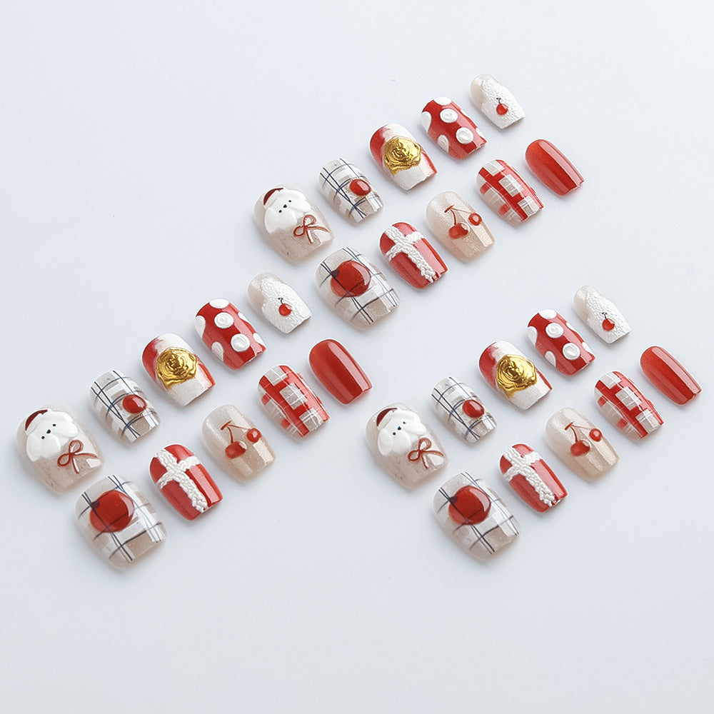 Seasonal Holiday-Themed Press-On Nail Set Bowlift