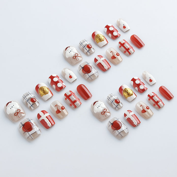 Seasonal Holiday-Themed Press-On Nail Set Bowlift