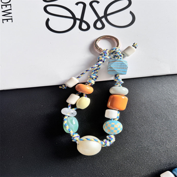 Decorative Beaded Charm Keychain Bowlift 1790135561