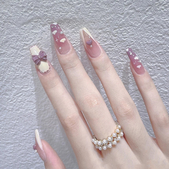 Glamorous Heart Nail Tips Bowlift