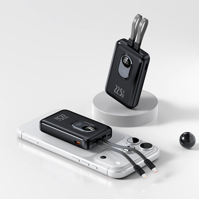 Power bank with fast charging function and integrated cable system Bowlift