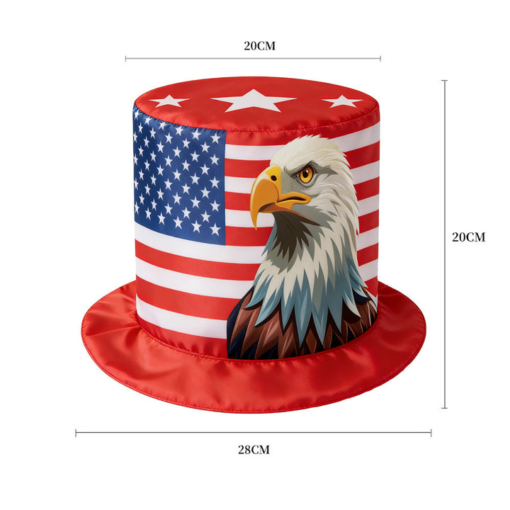 Unisex nano patriotic party top hat with Independence Day motif and lightweight polyester construction One size Bowlift