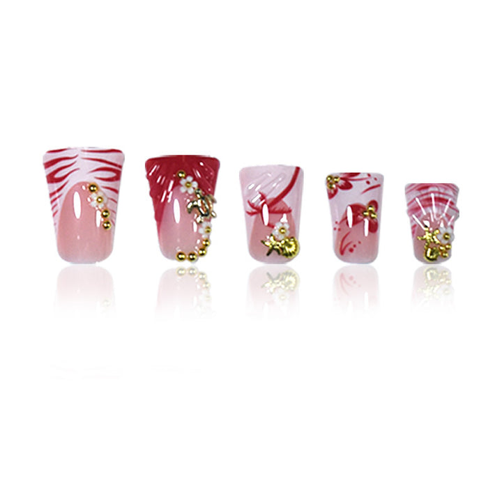 Premium 3D Floral Stiletto Press-On Nails Bowlift