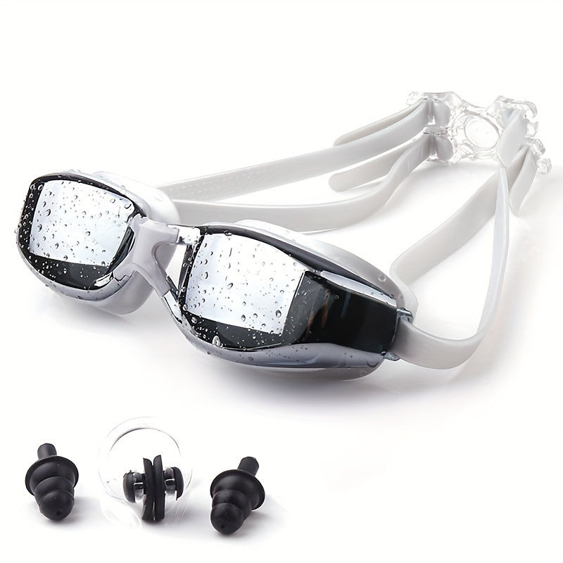 Swimming goggles with ergonomic design and adjustable head strap Bowlift