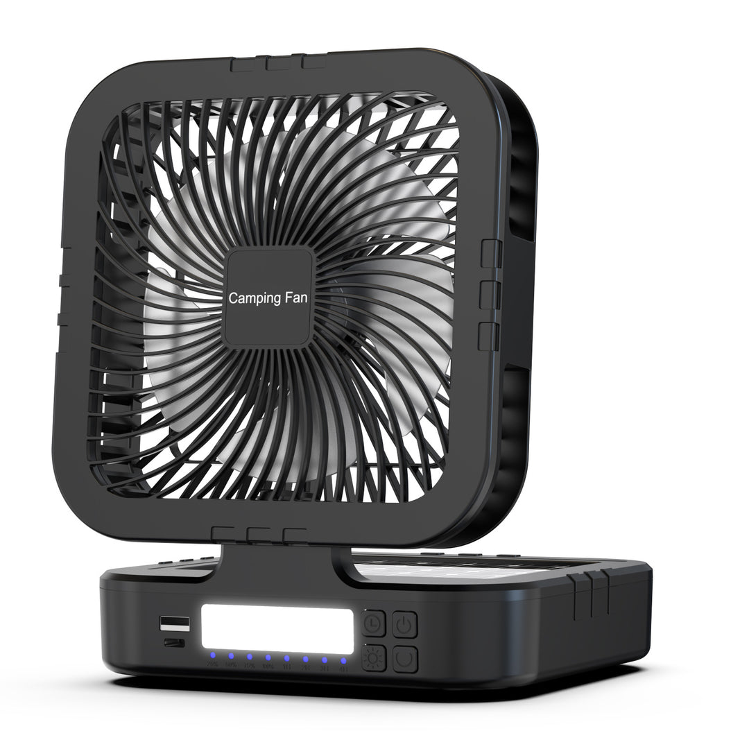 Portable Battery-Operated Camping Fan with LED Light Bowlift