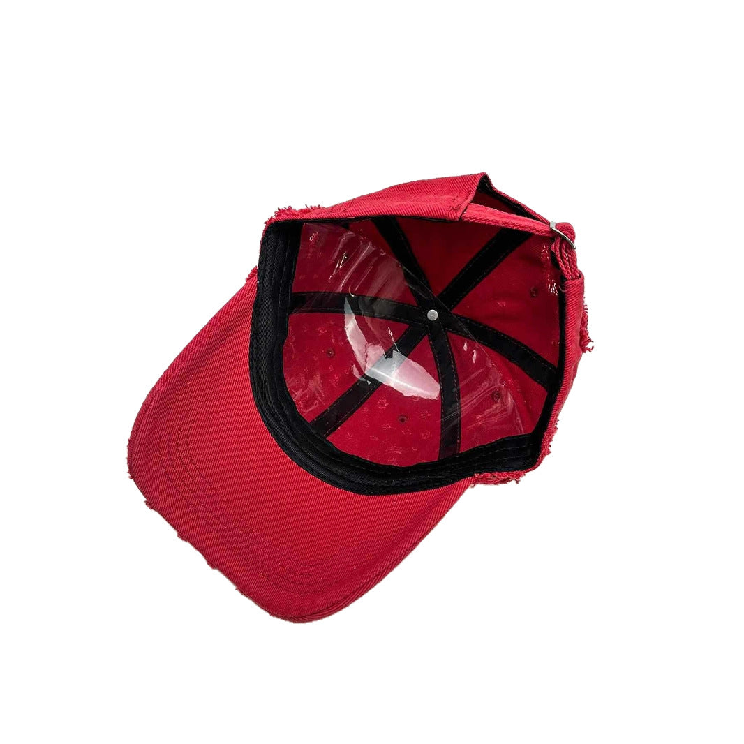 Women's Distressed Textured Baseball Cap Bowlift