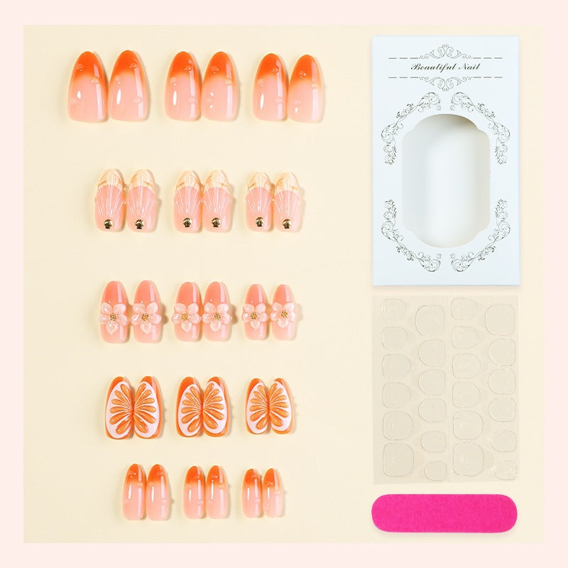 Creative nail set with floral and fruit decorations Bowlift