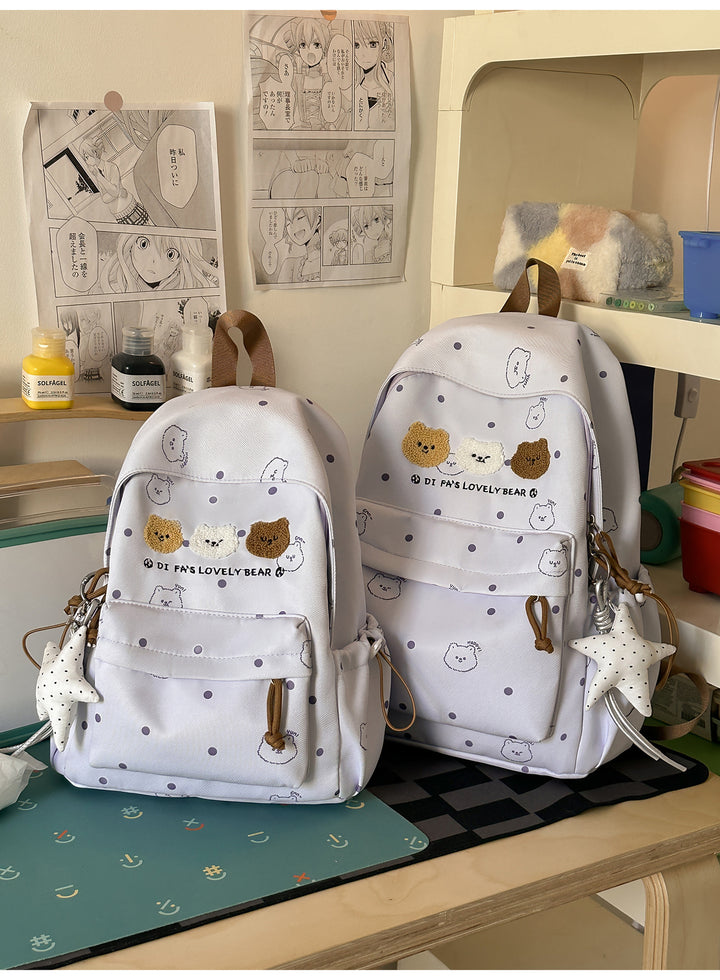 Whimsical Polka Dot Character Backpack