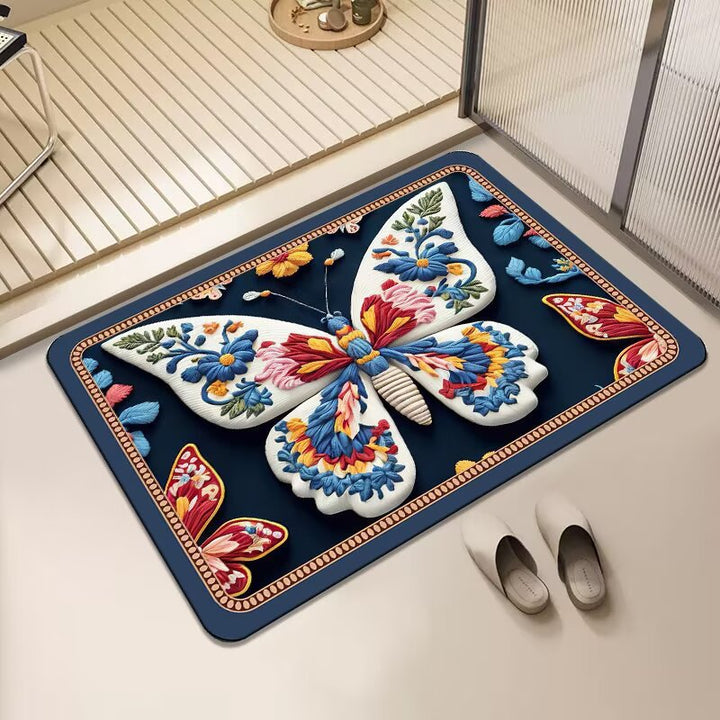 Floral Print Area Mat Bowlift