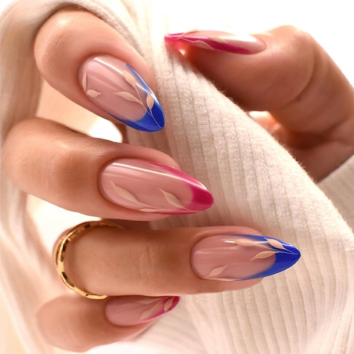 Press-On Nail Art Set with Elegant Gradient Design Bowlift