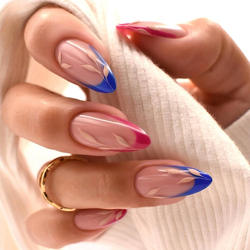 Press-On Nail Art Set with Elegant Gradient Design Bowlift