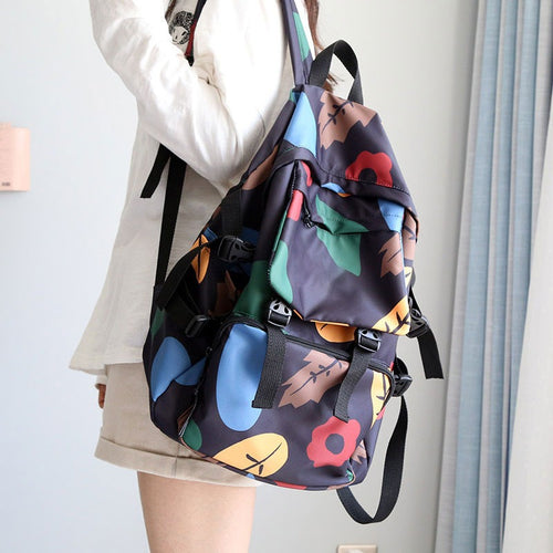 Floral Print Outdoor Backpack Bowlift