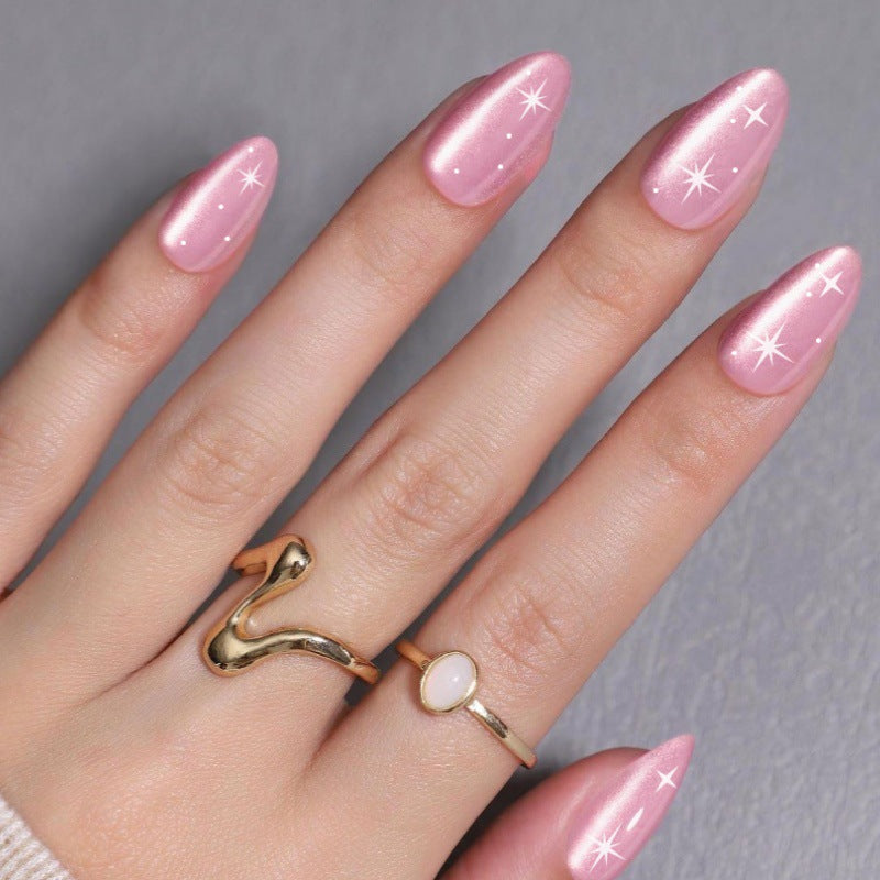 Glossy Almond-Shaped Press-On Nail Tips Bowlift